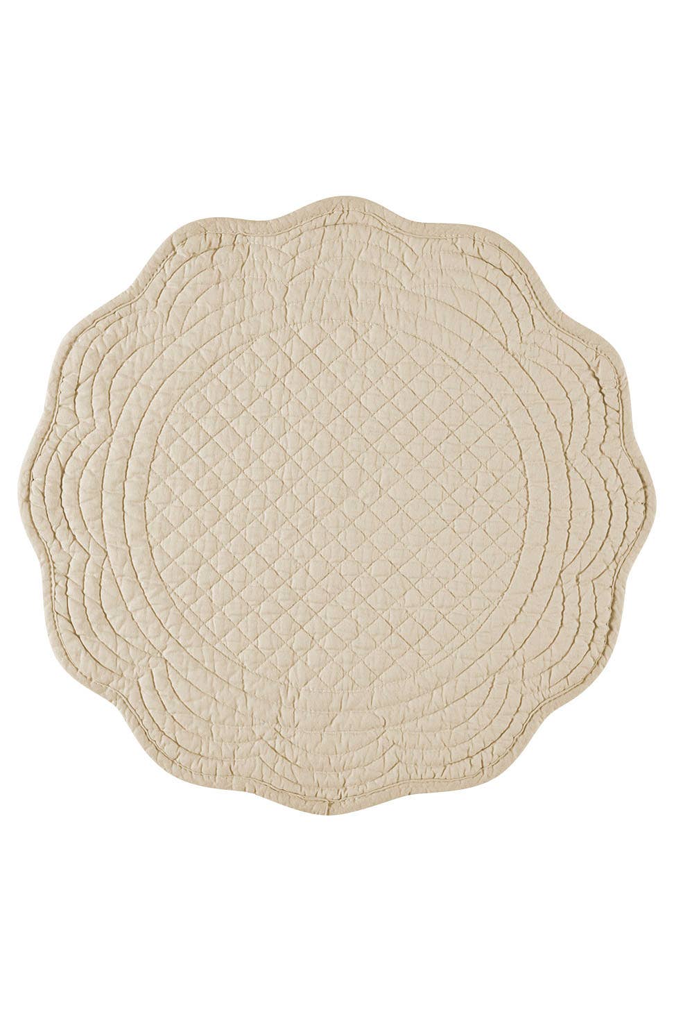 KAF Home 100% Cotton Boutis Quilted Dinner Placemat - Round: Navy