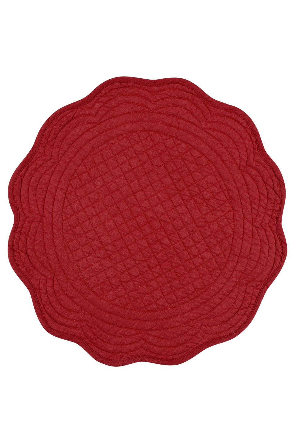 KAF Home 100% Cotton Boutis Quilted Dinner Placemat - Round: Flax