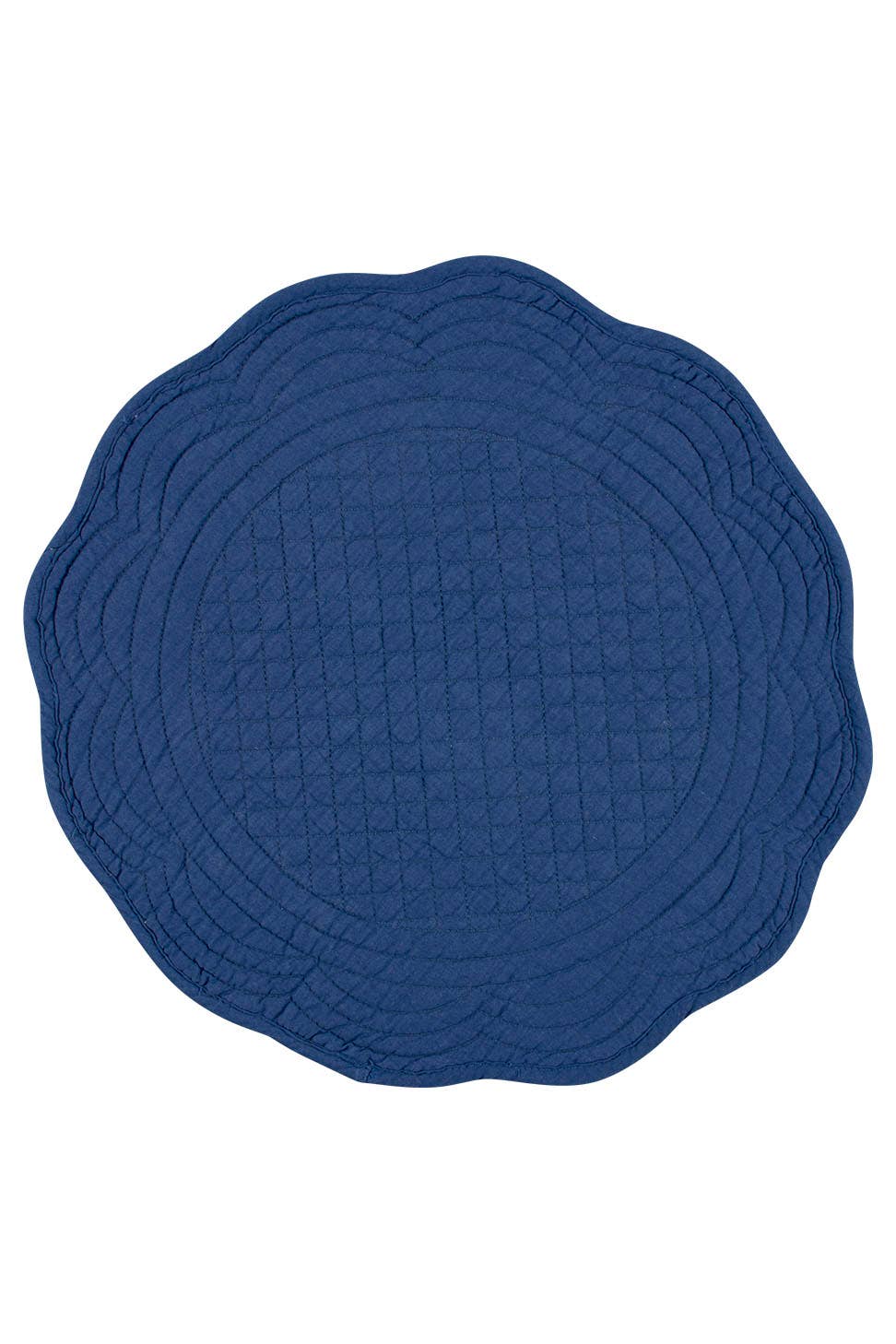 KAF Home 100% Cotton Boutis Quilted Dinner Placemat - Round: Red