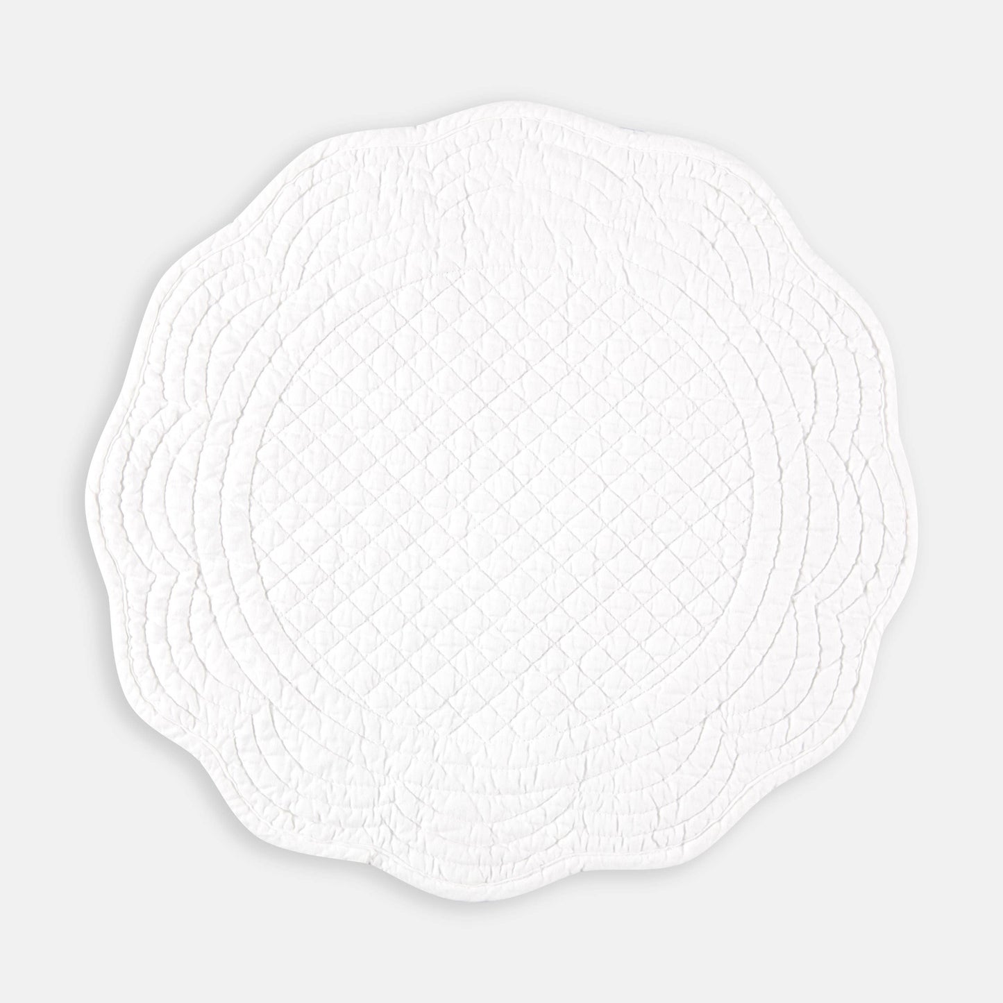 KAF Home 100% Cotton Boutis Quilted Dinner Placemat - Round: Navy